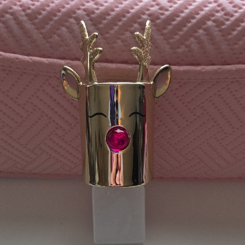 Bath & Body Works Gold Reindeer Wallflower with Red Nose